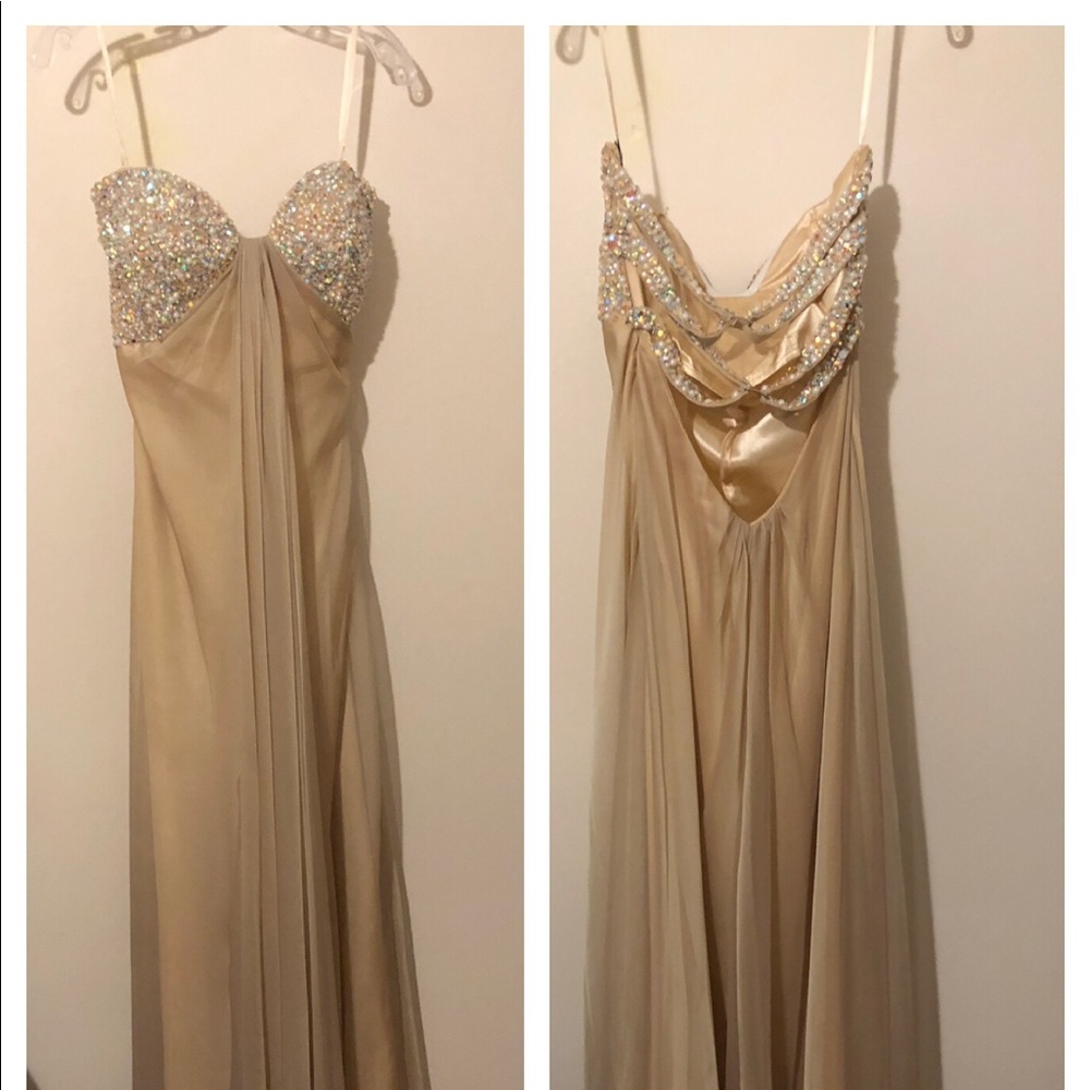 COPY - Formal prom dress tan strapless